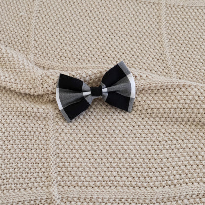 Black Plaid Bow Tie