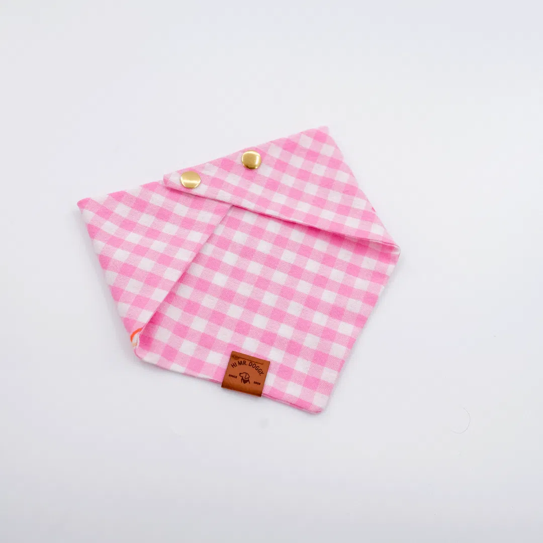 Dog Bandana | Pink Plaid Floral - photo 3