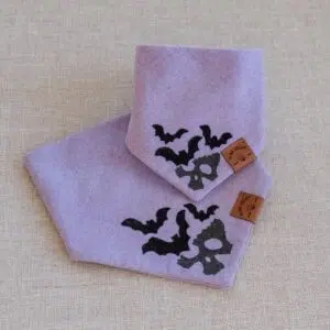 Halloween Dog Bandana Purple Mystical Skull