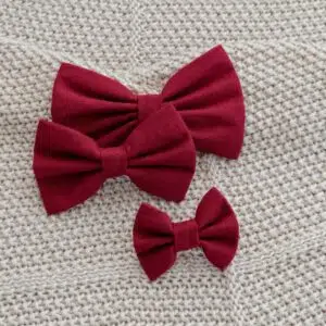 Dog Bow Tie Linen Red wine