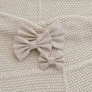 Cream Linen dog Bow Tie