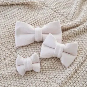 Cream Love Letter Dog Bow Tie