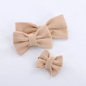 Cream Corduroy Dog Bow Tie