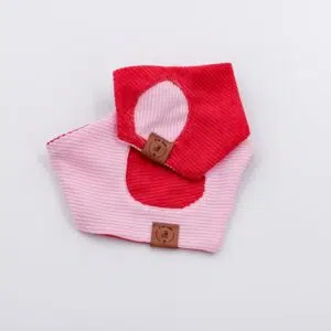 Dog Bandana Soft Corduroy – Pink & Red