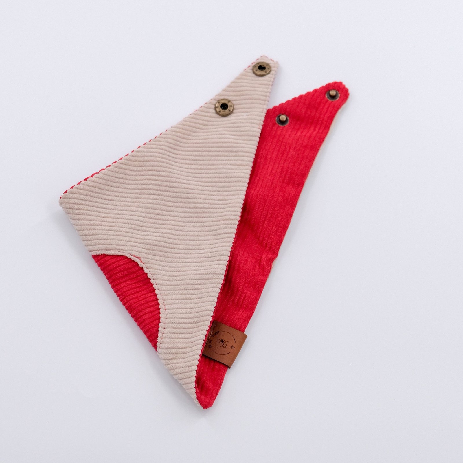 Bandana Soft Corduroy – Red & Cream - Image 3