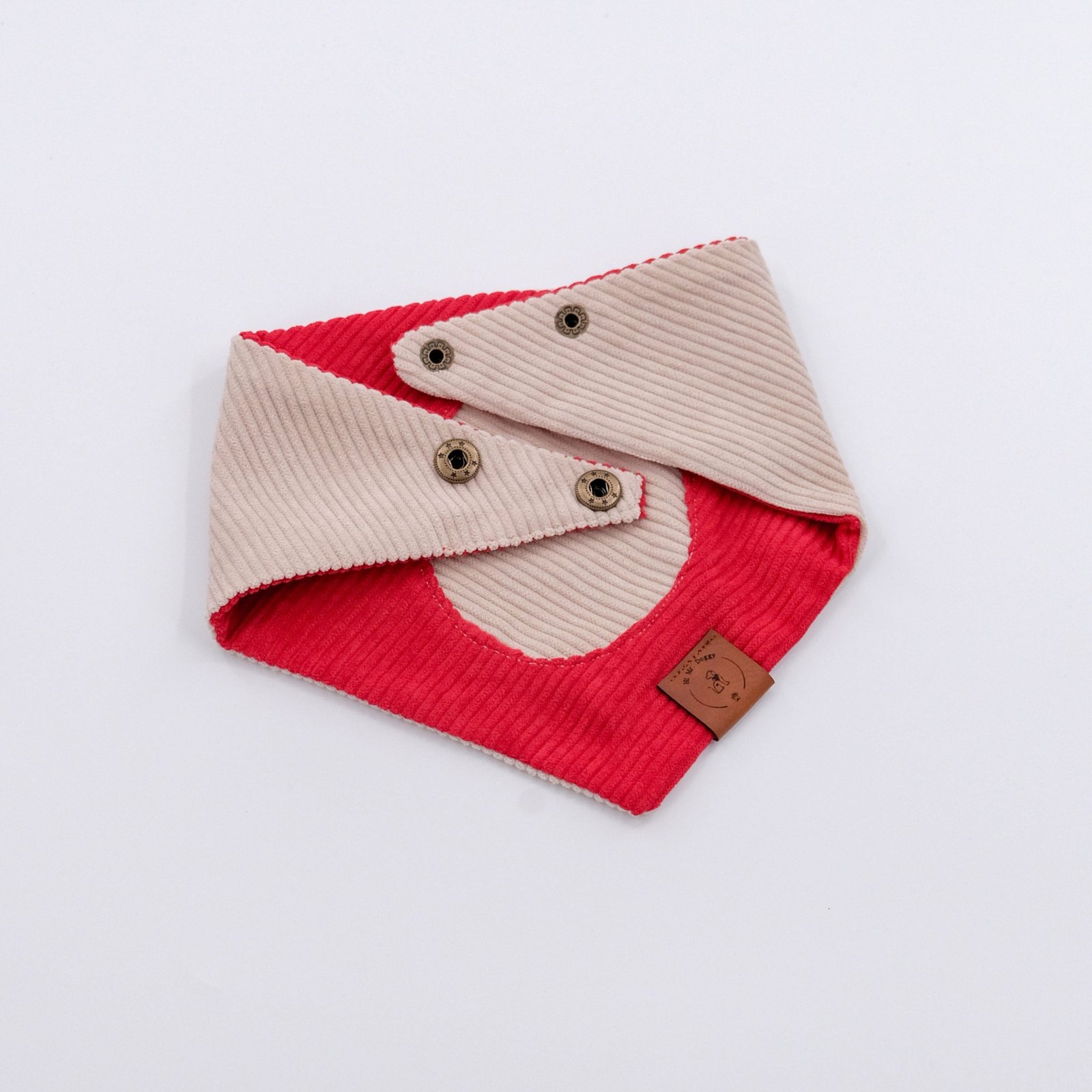 Bandana Soft Corduroy – Red & Cream - Image 4
