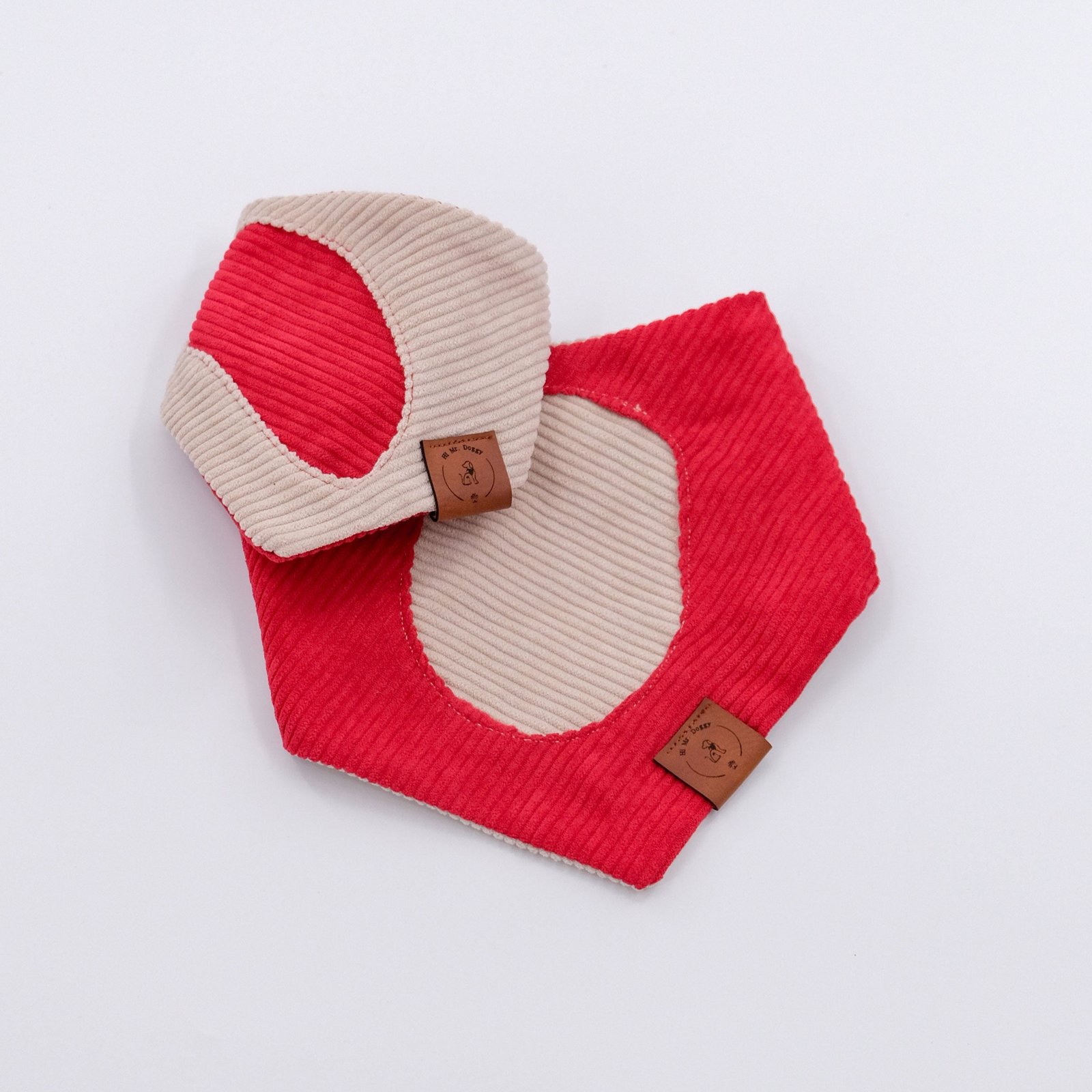 Bandana Soft Corduroy – Red & Cream - Image 6
