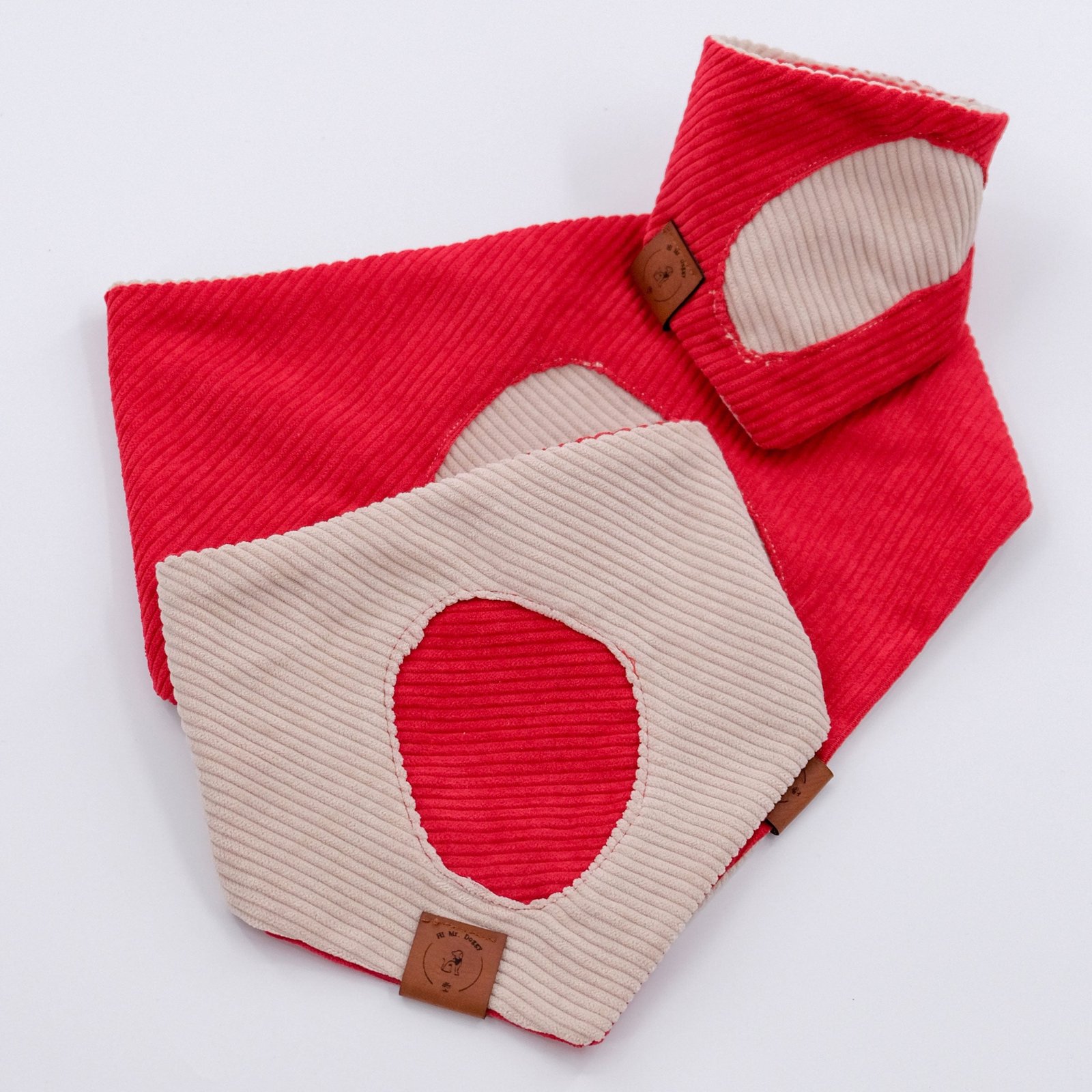 Bandana Soft Corduroy – Red & Cream - Image 7