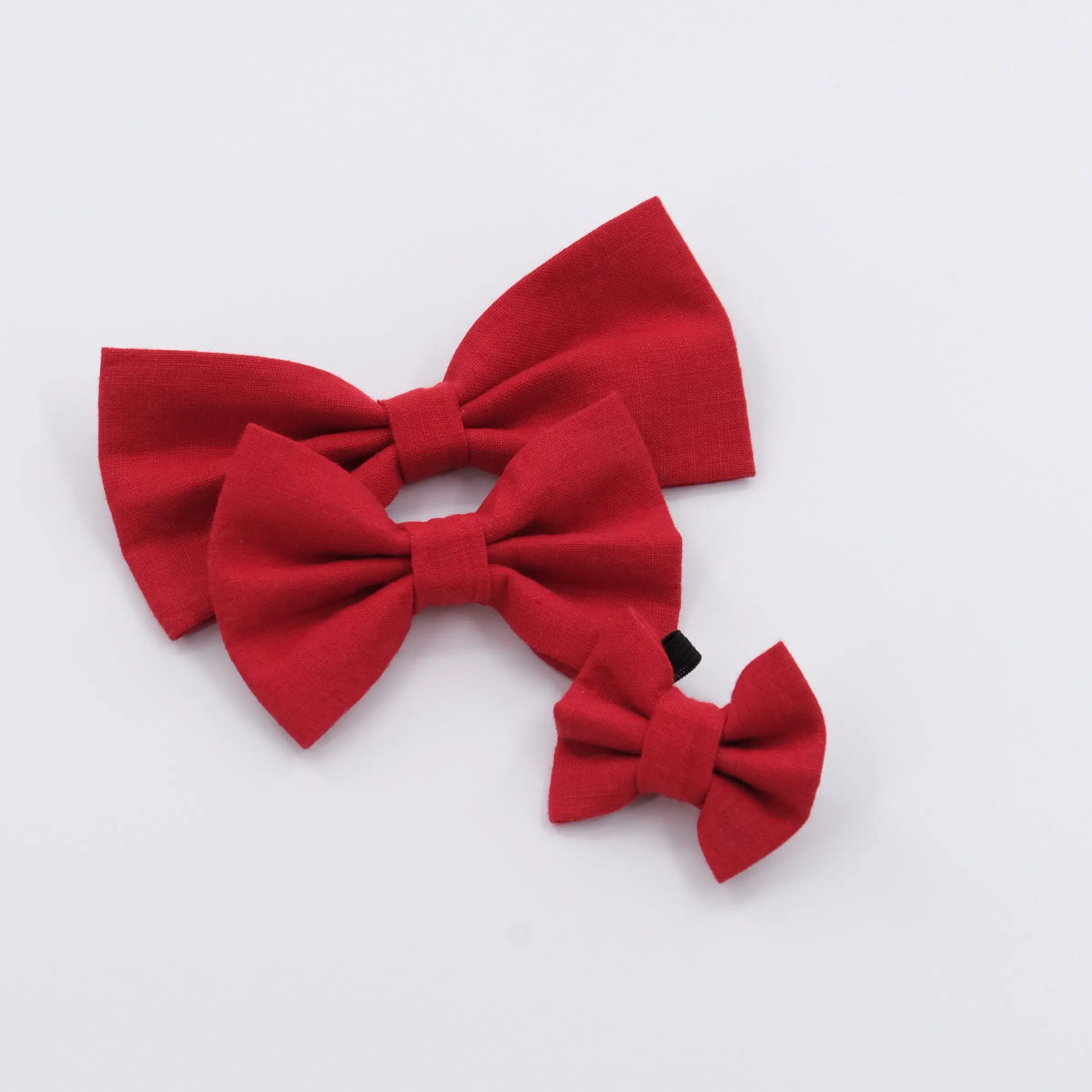 Red Linen Dog Bow Tie
