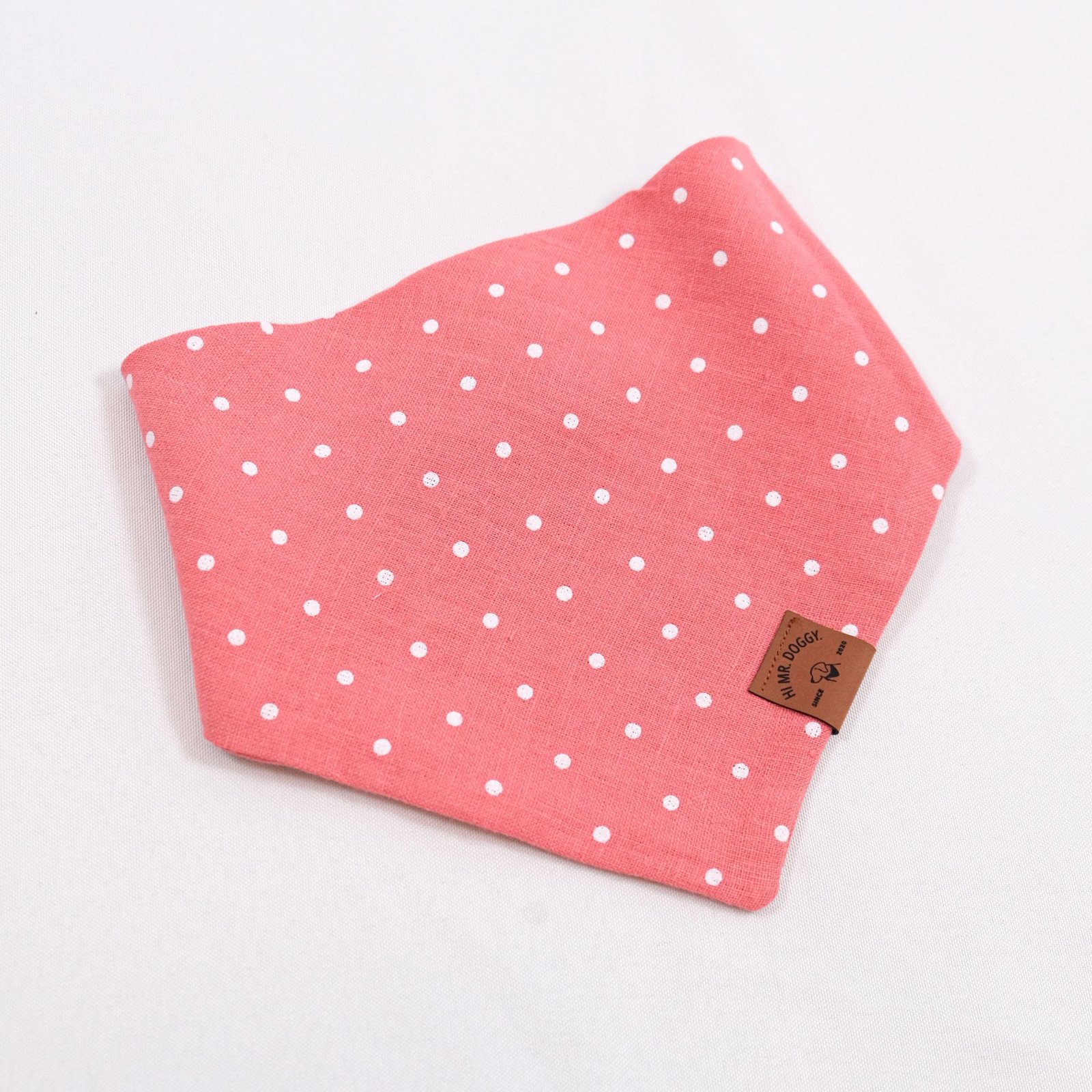 Bandana Coral Pink Polka Dots - Image 2