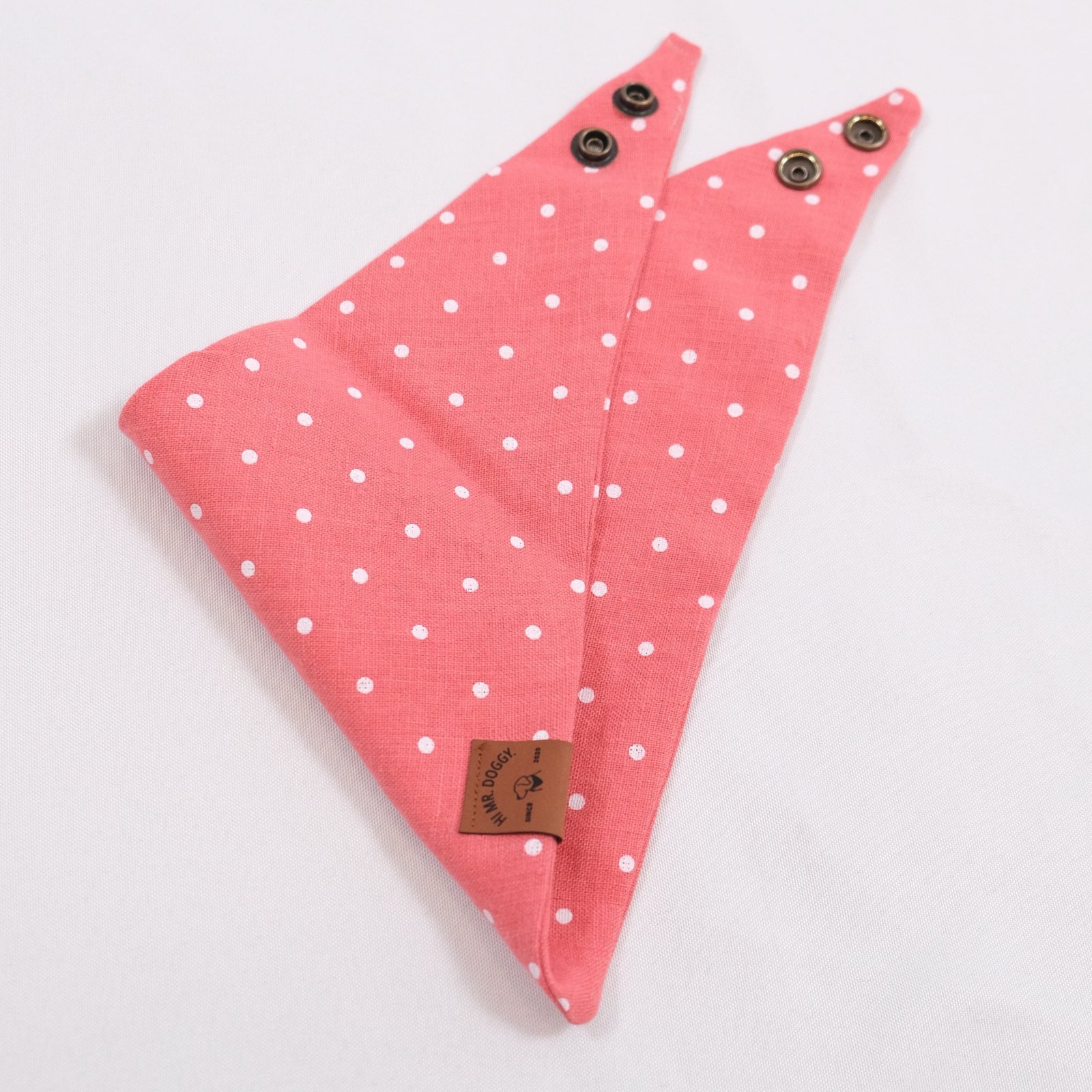 Bandana Coral Pink Polka Dots - Image 4