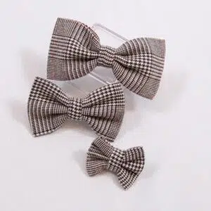 Dog Bow Tie Black and White Houndstooth