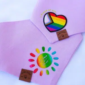 Dog Bandana Pride "I’m Proud of You & Sun" Lilac Reversible 🌈💜