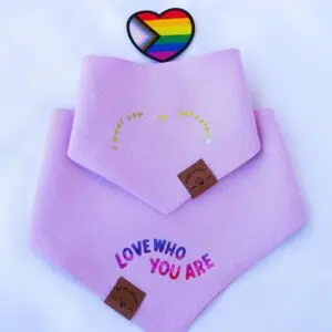 Dog Bandana Pride “Love who you are” Lilac Reversible 🌈💜