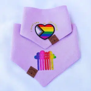 Dog Bandana Pride “I woof you In All Colors & Rainbow” Lilac Reversible 🌈💜