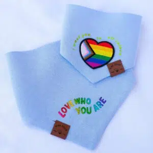 Dog Bandana Pride “Love who you are” Blue Reversible 🌈💙