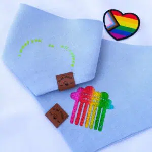 Dog Bandana Pride “I woof you In All Colors & Rainbow” Blue Reversible 🌈💙