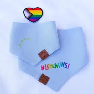 Dog Bandana Pride “#Lovewins” Blue Reversible 🌈💙