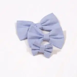 Baby Blue Linen Dog Bow Tie