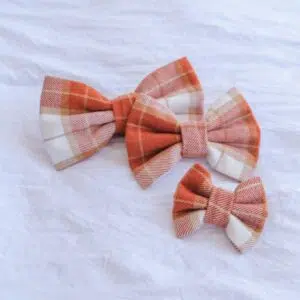 Dog Bow Tie Orange Plaid