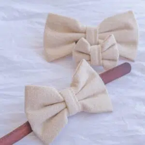Dog Bow Tie Cotton Cream Fall