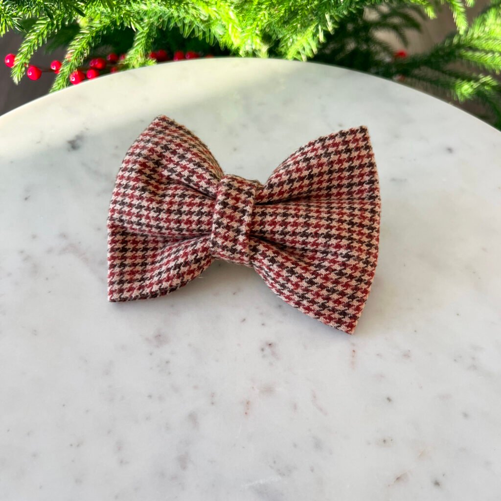 Bow Tie Houndstooth Brown