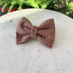 Dog Bow Tie Houndstooth Brown