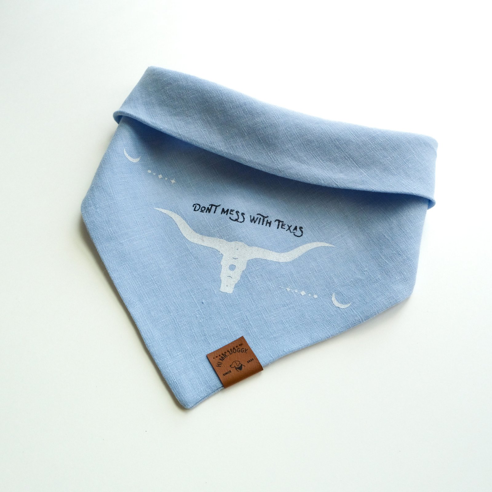 Dog Bandana - Blue Linen | Don't Mess With Texas - Image 3