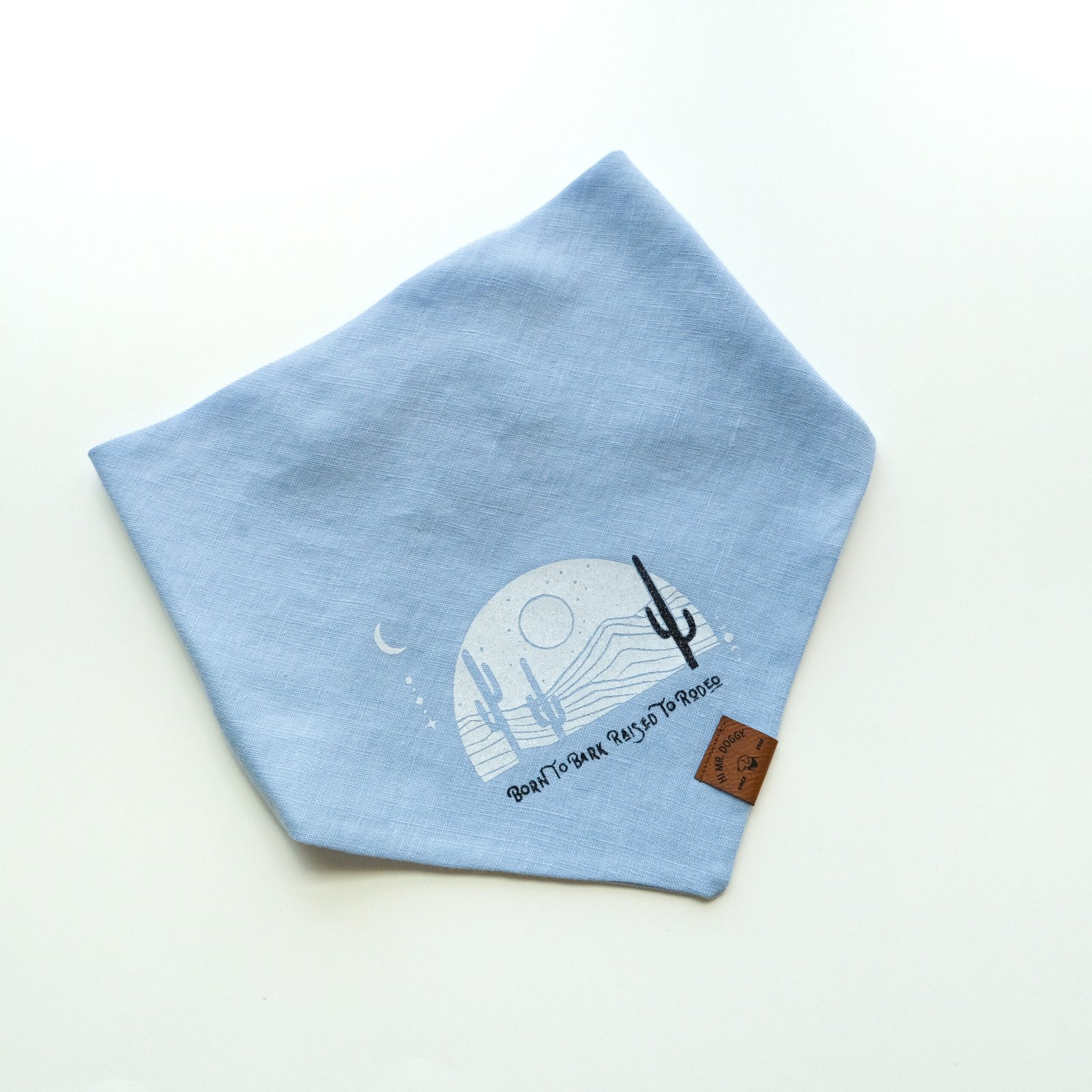 Dog Bandana – Blue Linen | Born to Bark, Raised to Rodeo - Image 3