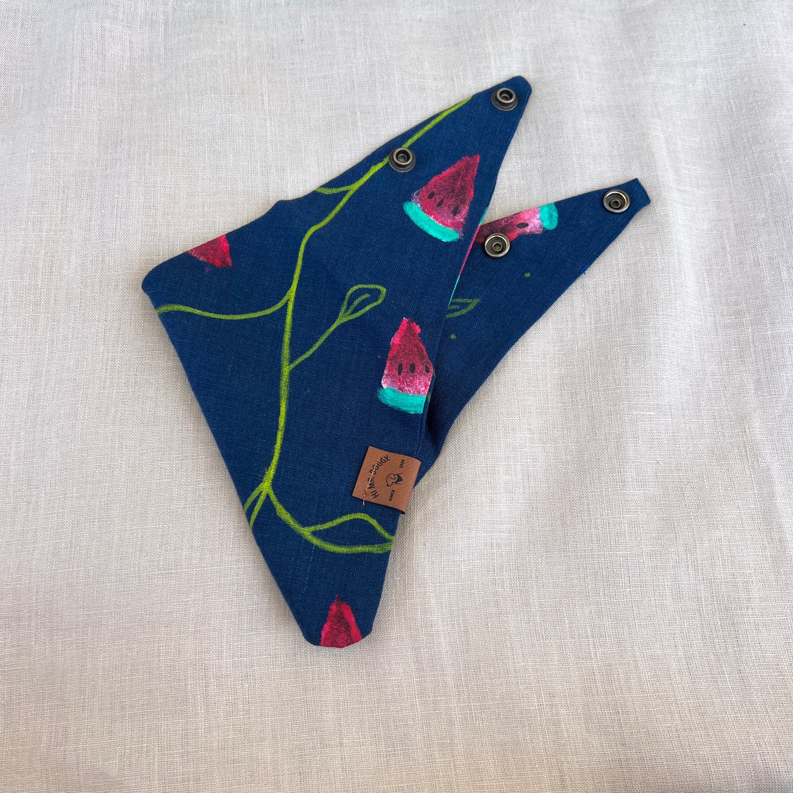 Dog Bandana – Navy Blue with Watermelon - Image 7