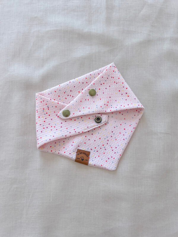 Festive Pink Multicolor Dots Dog Bandana