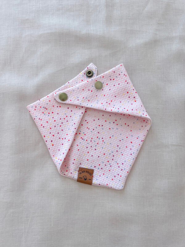 Festive Pink Multicolor Dots Dog Bandana