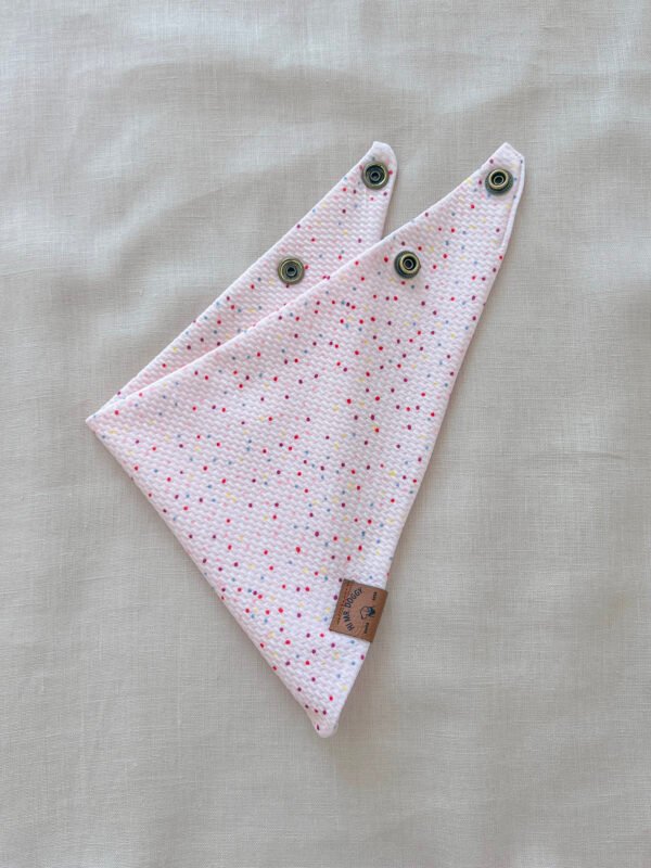 Festive Pink Multicolor Dots Dog Bandana