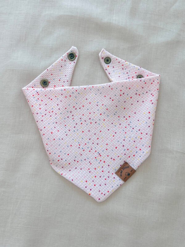 Festive Pink Multicolor Dots Dog Bandana