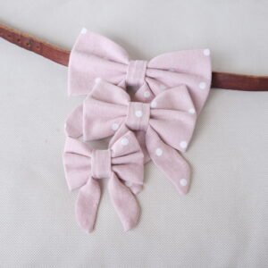 Polka Pink Sailor Bow – Linen, Dog & Cat