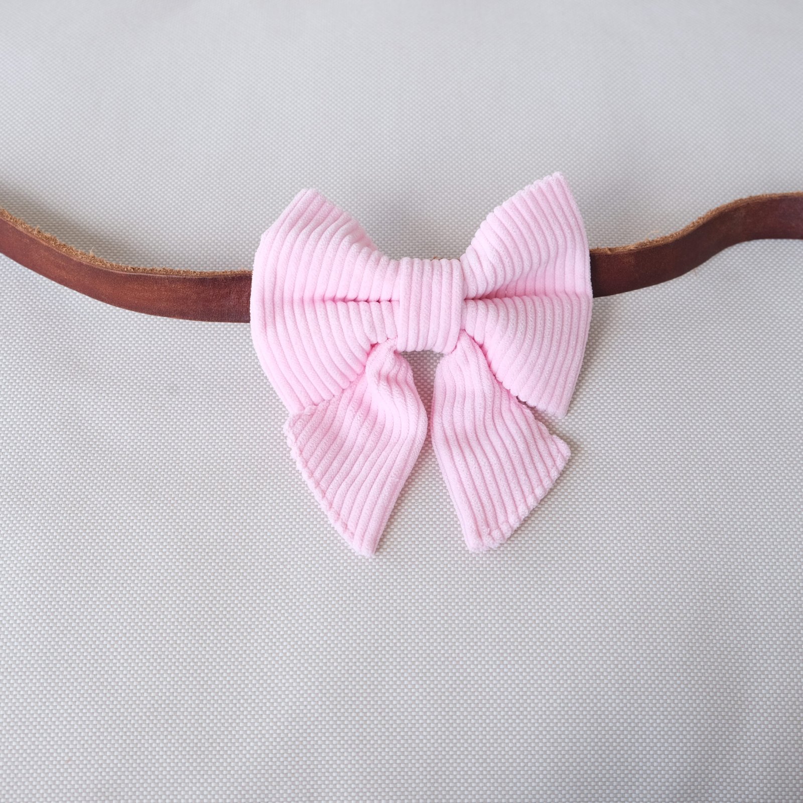 Pink Corduroy Sailor Bow – Dog & Cat Collar - Image 3