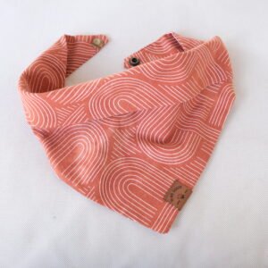 Terracotta Rainbow Line Art Dog Bandana