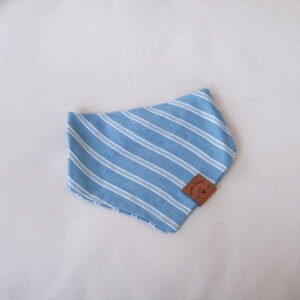 Blue & White Stripe Dog Bandana