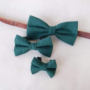 Dog Bow Tie - Green Linen