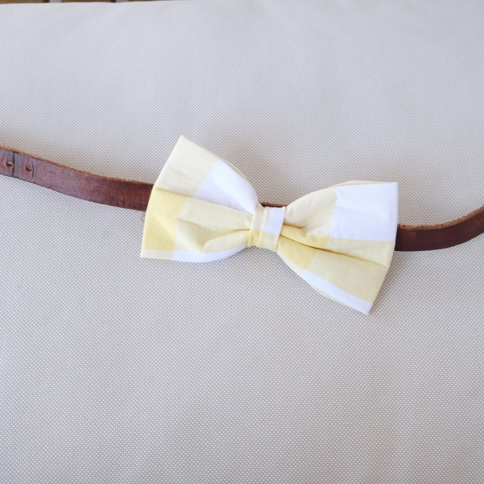 Dog Bow Tie - Yellow Buffalo Check - Image 2