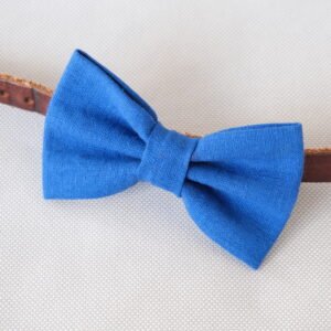Dog Bow Tie - Blue Linen