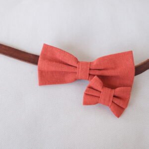 Dog Bow Tie - Orange Linen