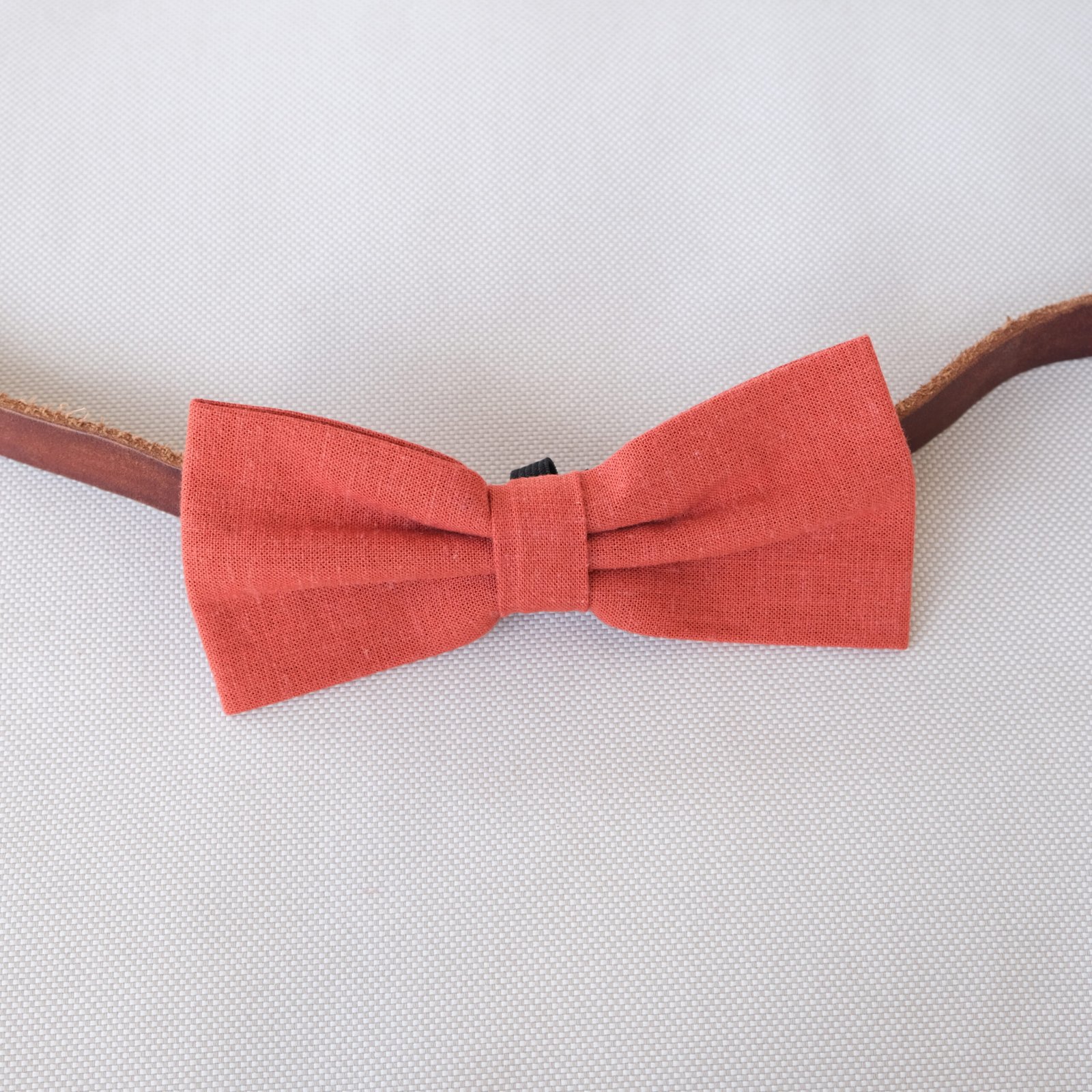 Dog Bow Tie - Orange Linen - Image 6