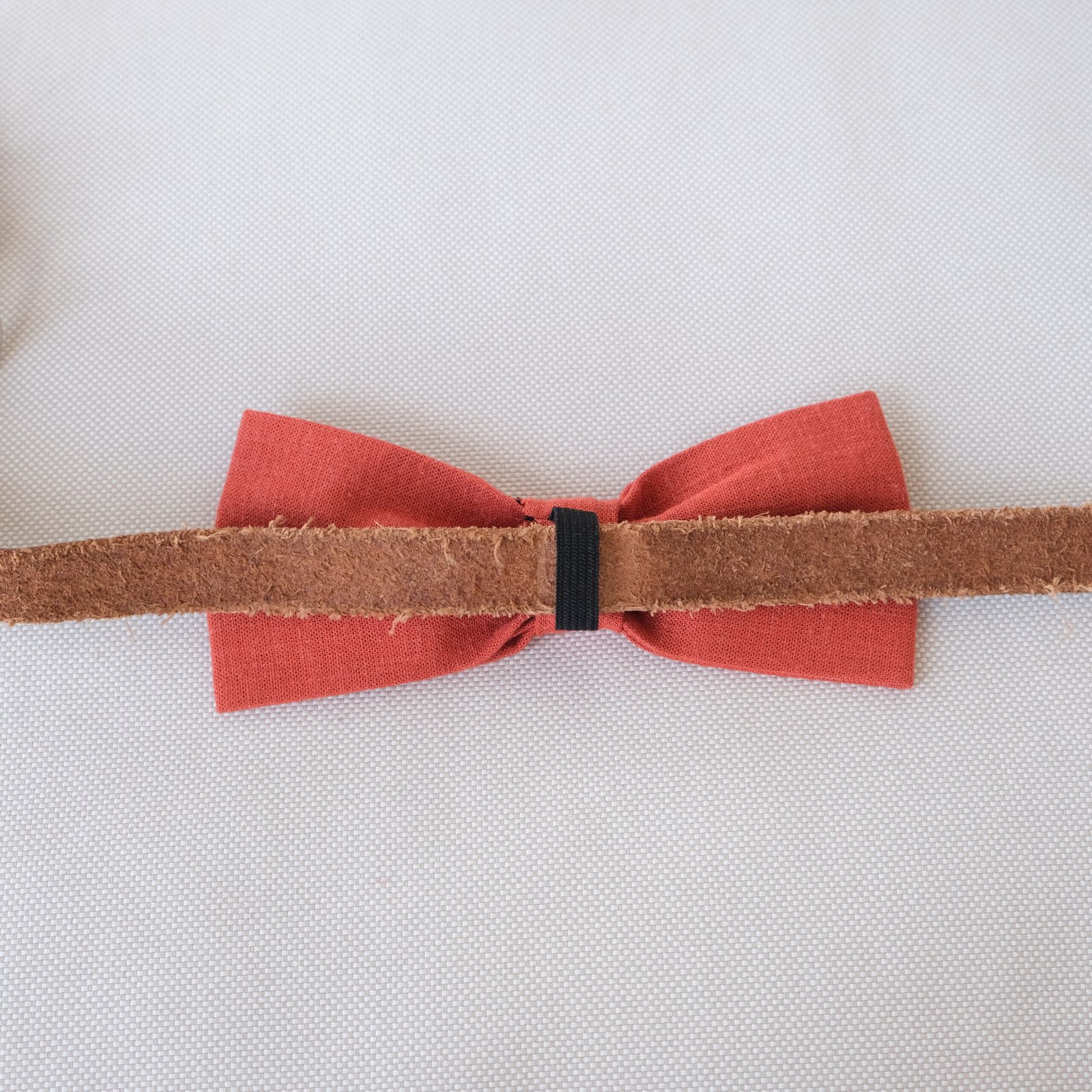 Dog Bow Tie - Orange Linen - Image 4