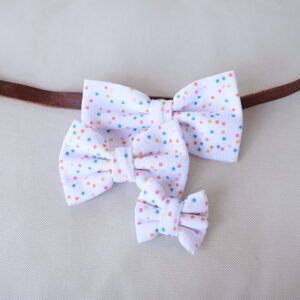 Dog Bow Tie  - Fun Multicolor Dots