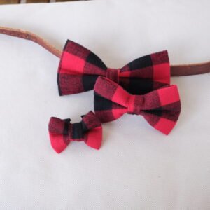 Dog Bow Tie Checkered Black & Red