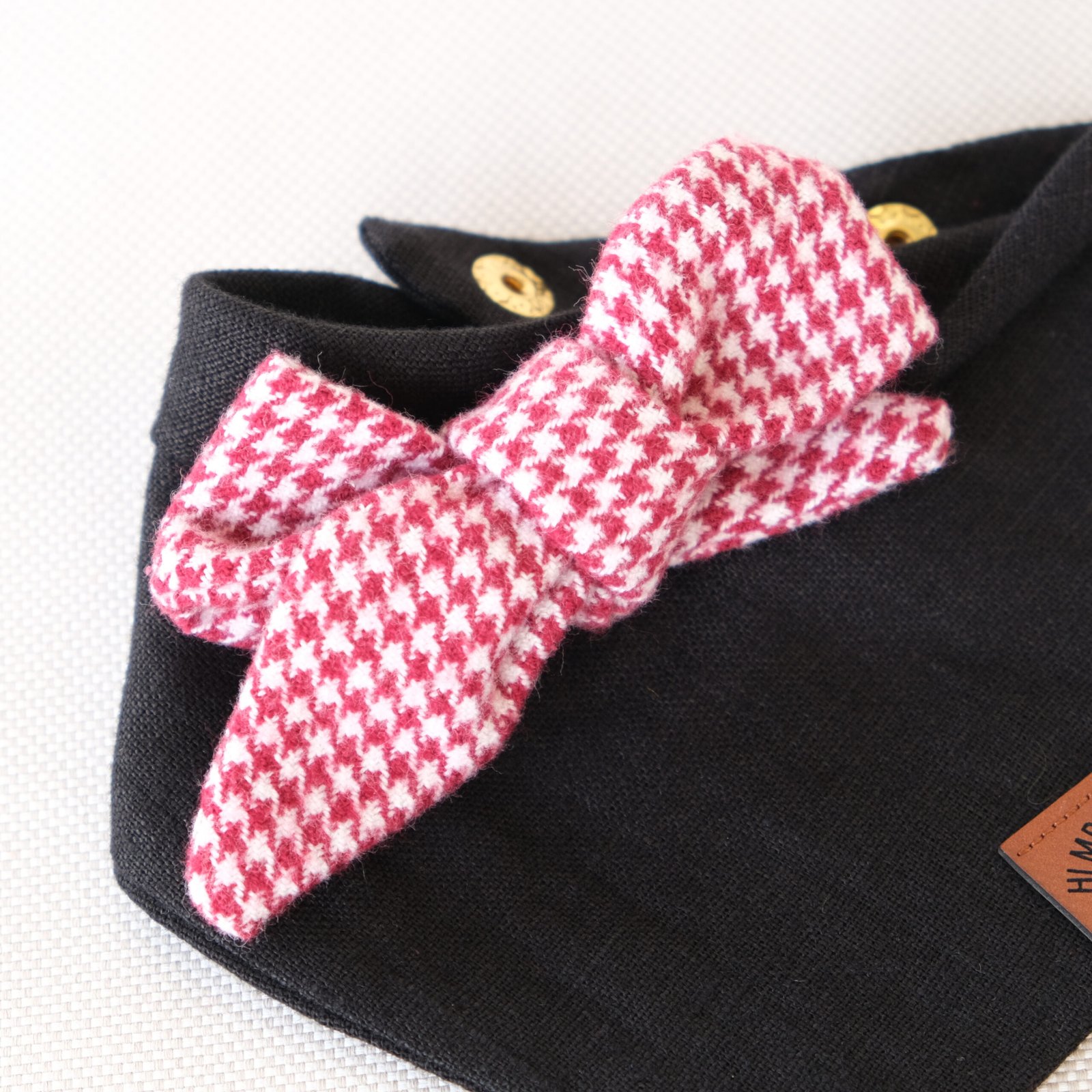 Black Dog Bandana with Houndstooth Bow - Image 10