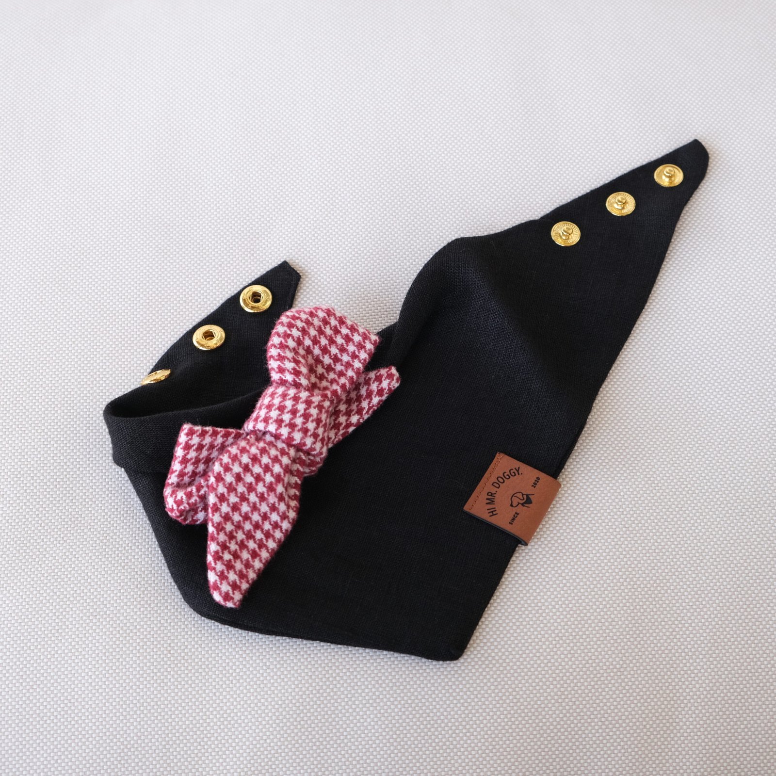 Black Dog Bandana with Houndstooth Bow - Image 7