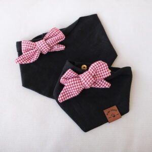Black Dog Bandana with Houndstooth Bow