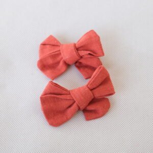 Sienna Hair Bow Set – Alligator Clip - handmade fabric dog hair bow, product photo